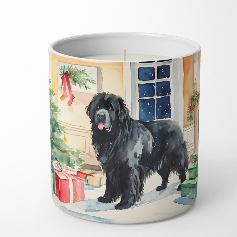 Bougie de Noël parfumée avec support en céramique