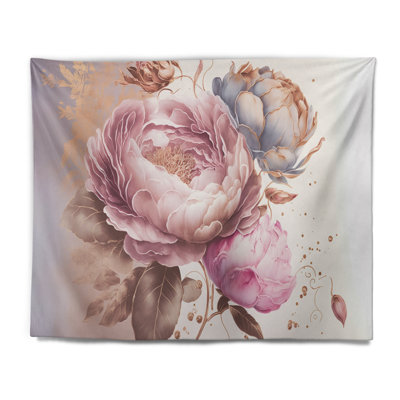 Polyester rose et or rose I tapisserie