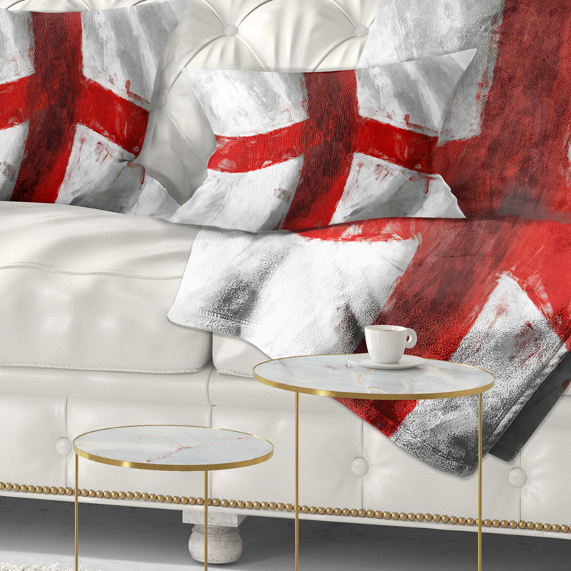 Drapeau de l'Angleterre - coussin décoratif imprimé de cartes et drapeaux, Rectangulaire, 12 po x 20 po