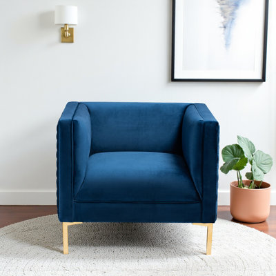 Fauteuil en velours touffeté de 33,5 po de large Kova