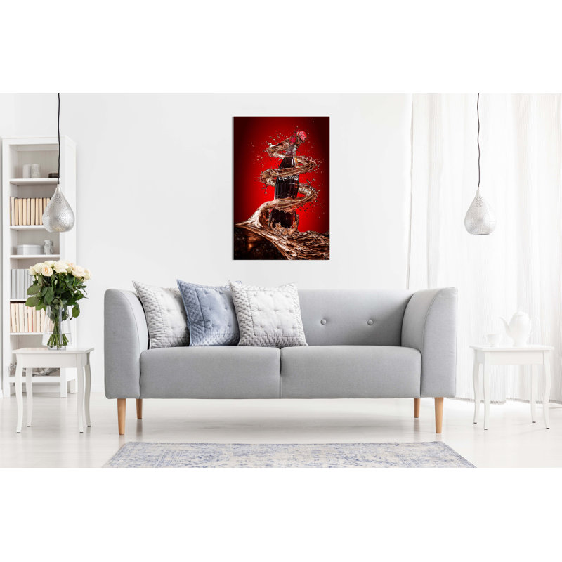 Coca Cola Splash Drink Artistic - Wrapped Canvas Art Prints, 31cm H x 20cm W