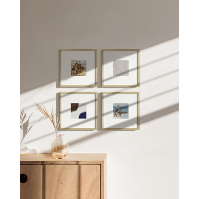 Matted Square Metal Picture Frames (Set of 4)