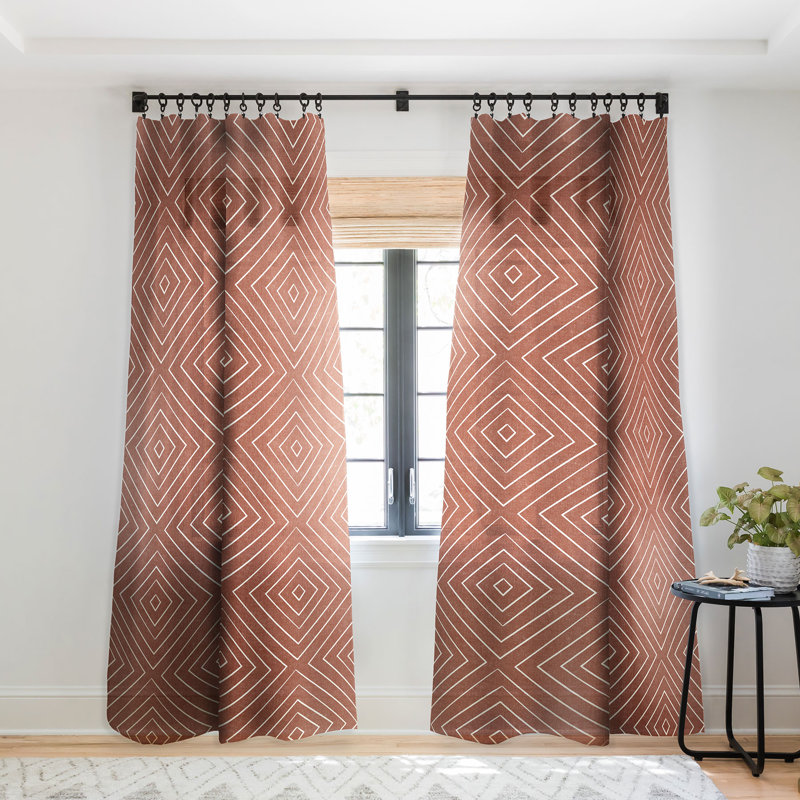 Sheer Curtain Pair, Cinnamon, 50" W x 63" L
