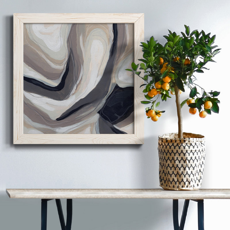 Stone Ripple III - Toile encadrée de qualité supérieure - prête à être accrochée, H 35,5 po x l 35,5 po x P 1,5 po