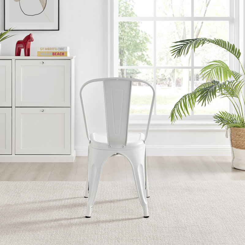 Honora Queen Anne Back Stacking Side Chair, White