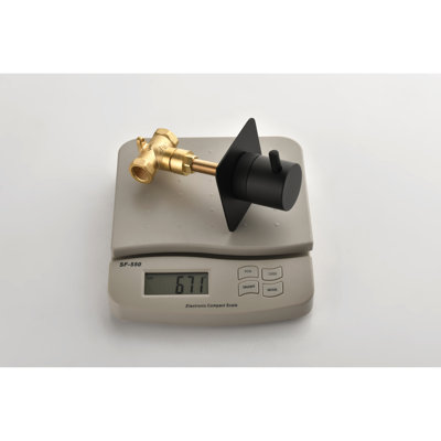 3/4" Cast Metal Volume Control Valve - Extra High Flow Master Shower, Matt Black, Brass, Adjustable Handle, Corrosion Resistance, Rust- Mounting For Shower Master, Rust Proof, Uncomplicated
