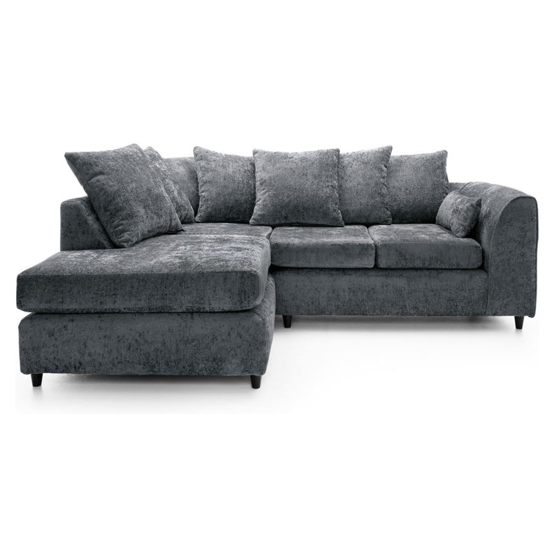4 Seater Sofa & Chaise, Grey, Left