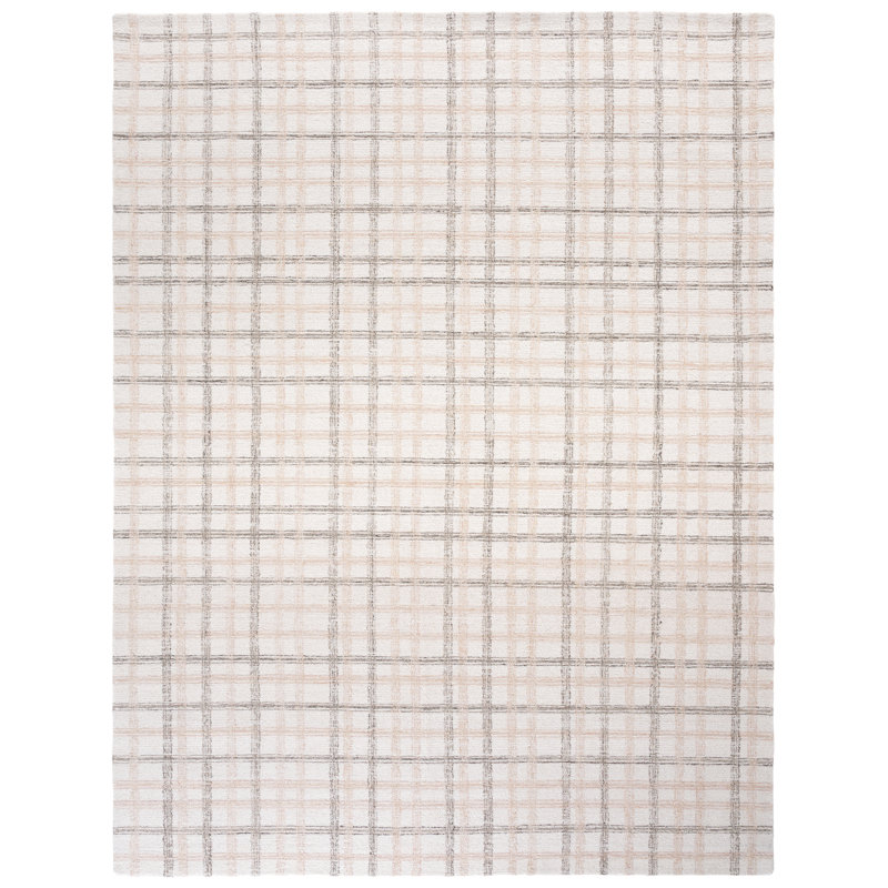 Plaid Wool Hand Tufted Area Rug, Rectangle 244 x 305 cm