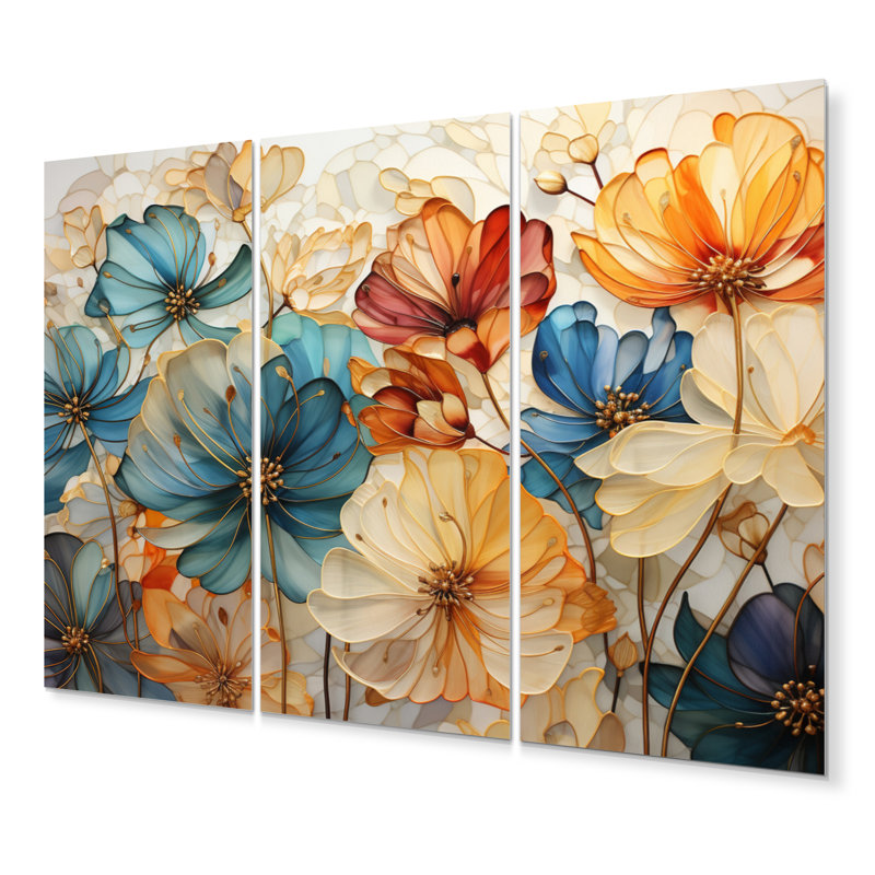 Manel - Abstract Botanicals Metal Wall Decor Set