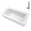Baignoire en alcôve en acrylique blanc brillant avec drain extérieur 66 po x 32 po Streamline-101700448