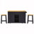 53inch Large Kitchen Island with Bar Stools, Power Outlet, Storage, and Mobility for Enhanced Cooking Experience-1892358733
