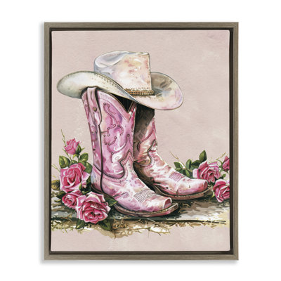  Glam Bling Cowgirl Boots Canvas Wall Art by Lettered and Lined