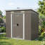 Abri de jardin en acier galvanisé gris de 1,83 m x 1,22 m avec porte coulissante et cadenas