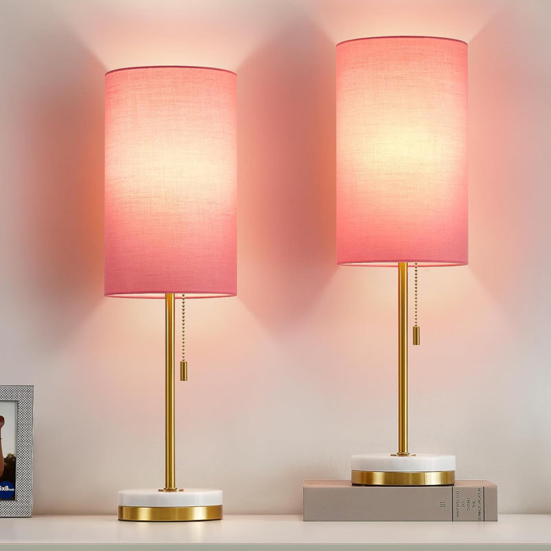 Lampe de table Dyre, Rose, Or