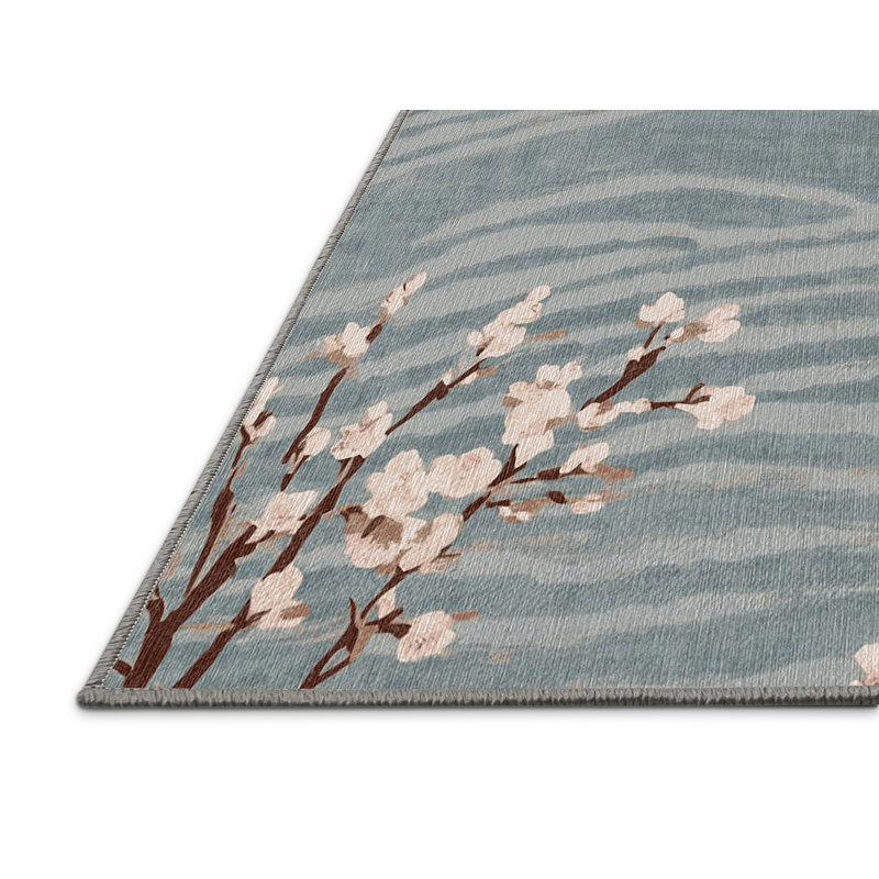 Machine Washable Gray Area Rug, Rectangle 8' x  10'