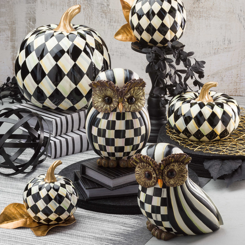 Courtly Stripe Owl Figurine/Sculpture