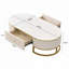 Table basse ovale avec tiroirs
