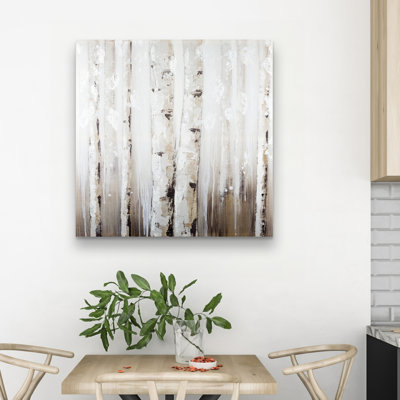 Abstract birches - 32"x32" art on canvas