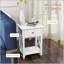 Table d'appoint, table de bout Farmhouse avec tiroir de rangement, tablette ouverte et structure en X, table de chevet
