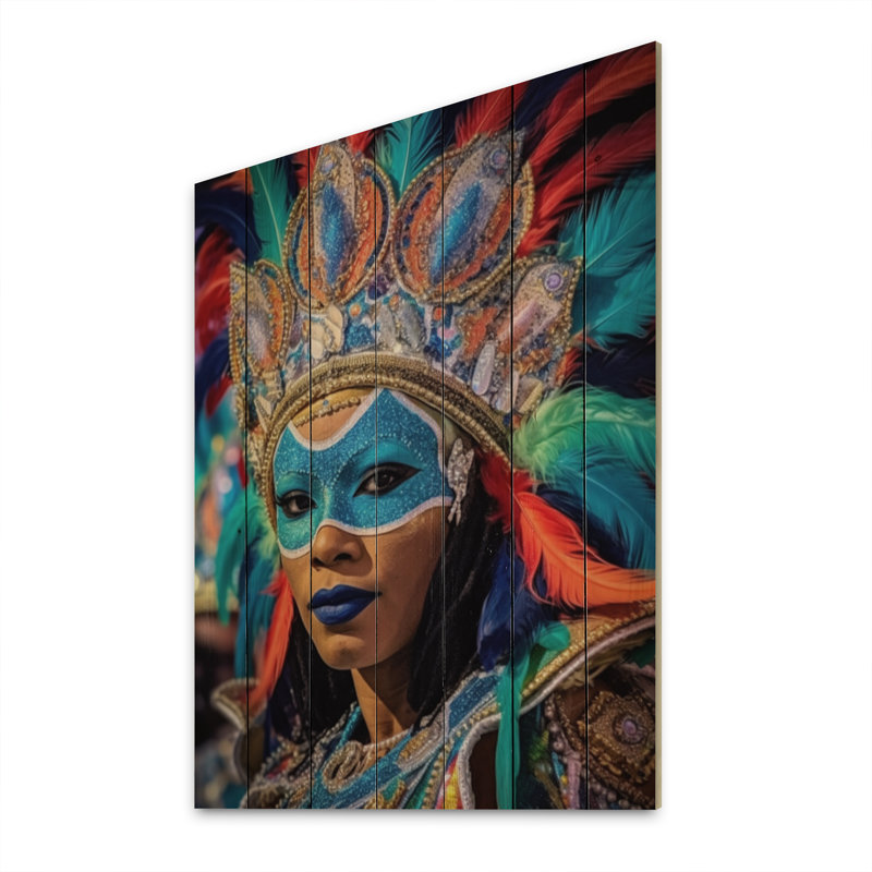 «New Orleans Mardi Gras Celebrations V» sur impression sur bois, H 32 po x l 24 po x P 0,78 po
