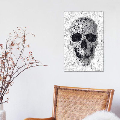 Doodle Skull by Ali Gulec - Wrapped Canvas Print