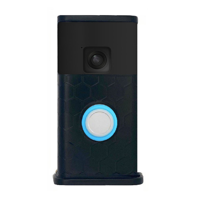 Couvercle de sonnette Honeycomb - Compatible avec sonnette à anneau (version 2024), Noir mat