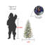 Sapin de Noël artificiel floqué d'hiver, préilluminé, 9 réglages d'éclairage à DEL double, PE en PVC, support en métal, décoration intérieure pour Noël et le Nouvel An