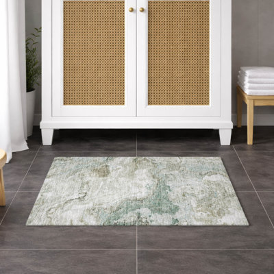 Machine Washable Indoor/Outdoor Chantille ACN2797 Abstract Rug