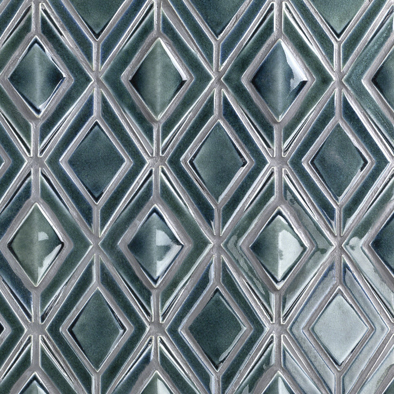 Nabi Jewel 11x15 Diamond 3D Crackled Glossy Glass Mosaic Tile