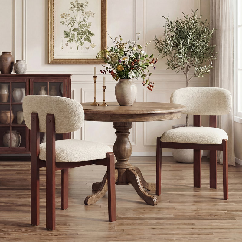 40.5cm H Fabric Upholstered Upholstered Back Side Chair in Camel, Walnut, Beige