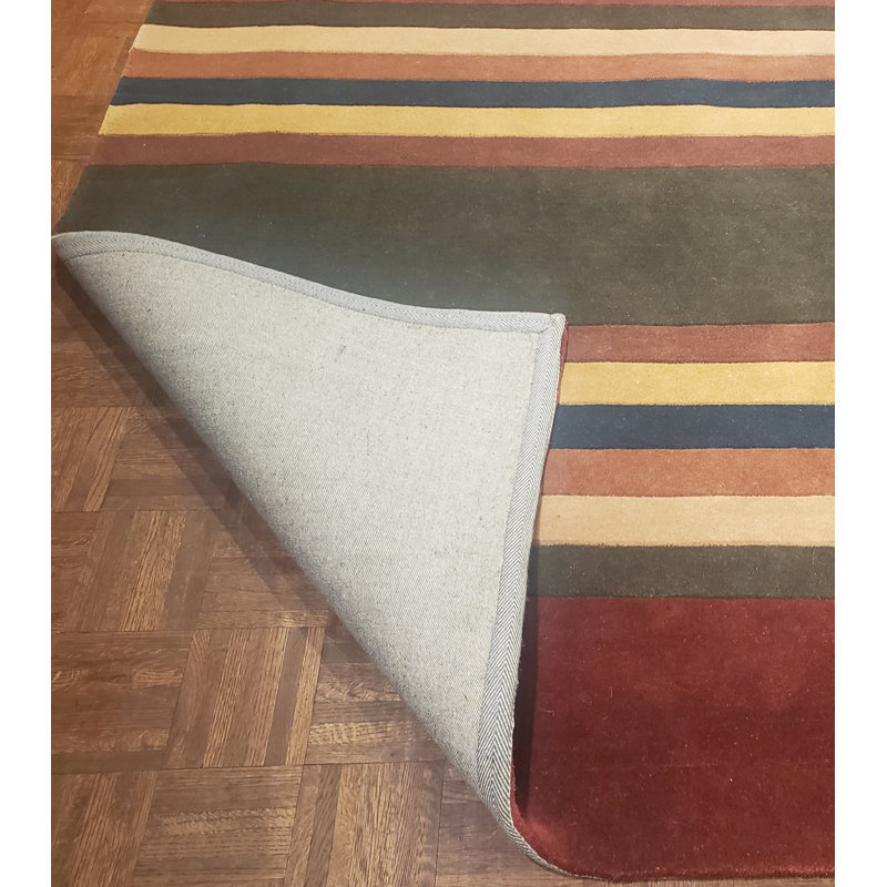 Casual Contemporary Wool Striped Indoor Rug, 8' x 11'