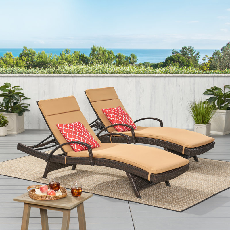 Ensemble de chaises longues inclinables 79,5 po Blaise, Carmel