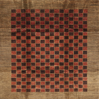 Tapis contemporain brun / rouge
