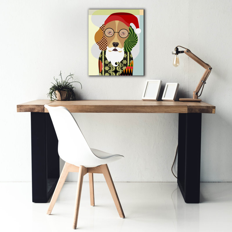 Art mural sur toile Trinx «Santa Beagle» par Lanre Adefioye, H 24 po x l 20 po x P 0,75 po