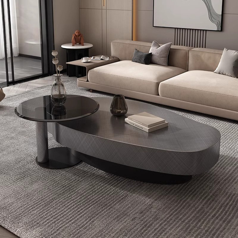 Carbon Steel Nesting Coffee Table, 12.99" H x 55.12" L x 28.35" W