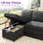 L‑shaped Convertible Sofa Bed With Storage Chaise And Pull‑out Couch For The Living Room, Dark Gray-486756659
