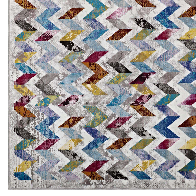 Tapis à motif de chevrons Modway Gemma, Rectangle 8 pi x 10 pi