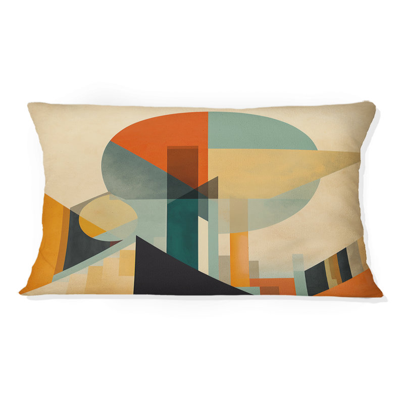 Full Moon Symphony Midcentury Abstract II - Coussin décoratif imprimé Mid-Century abstrait