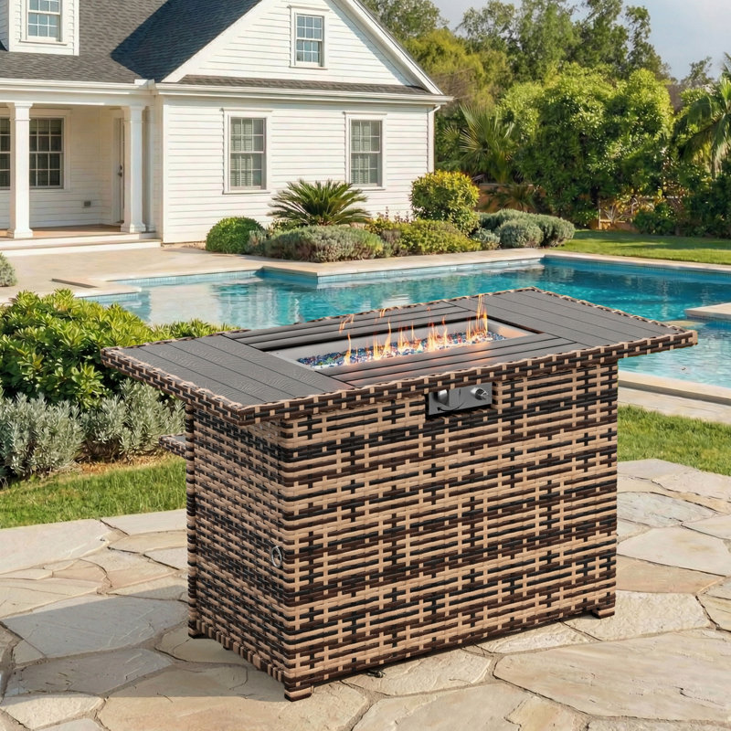 Outdoor Fire Pit Table, Yellow