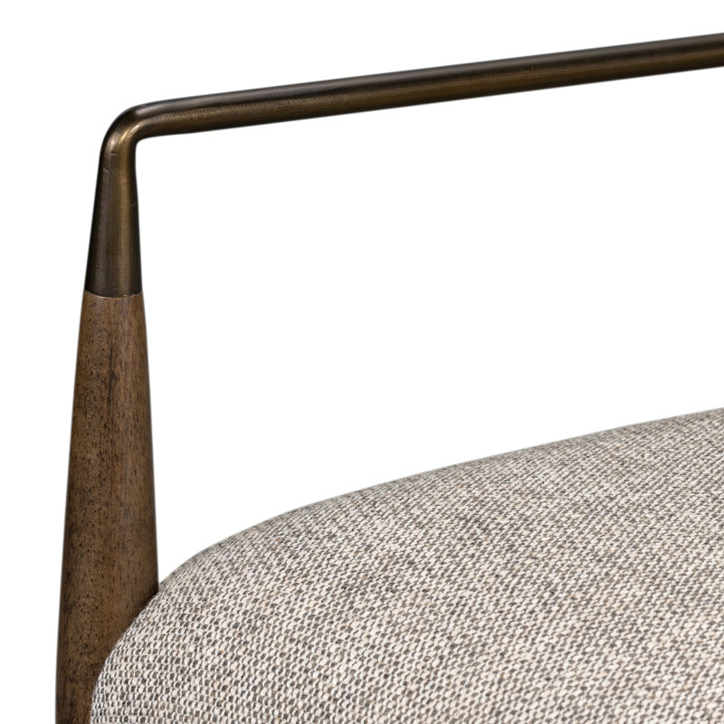 Waldon Stool, Thames Coal/Polyester Blend, Counter Stool (27.68" Seat Height), Sierra Brown/Aged Bronze