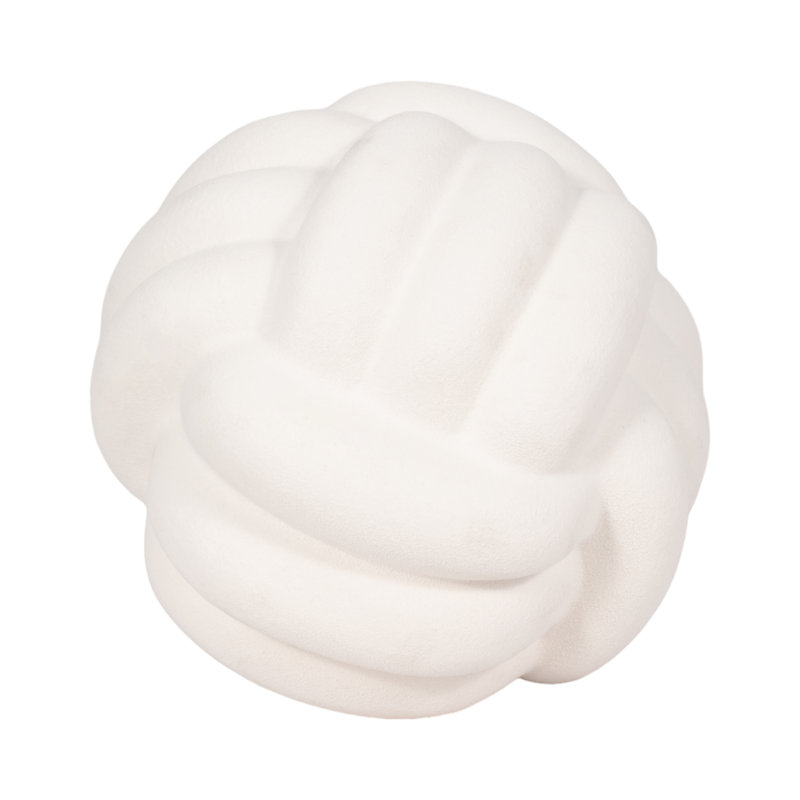 Hershman Knot Orb Rough Texture, 6" H x 7" W x 7" D, White