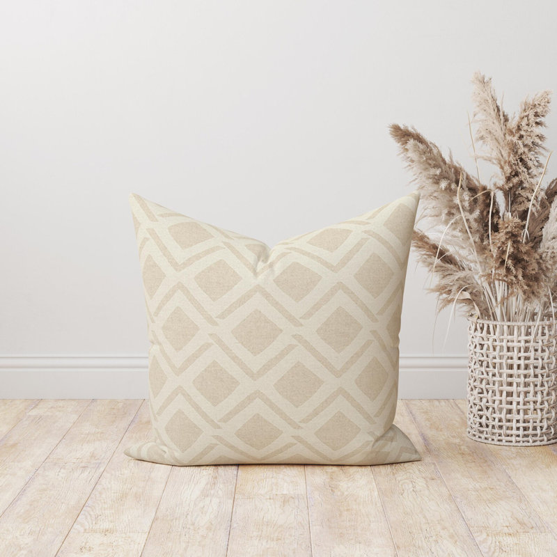 Housse de coussin réversible en lin Roman, H 15 po x l 15 po