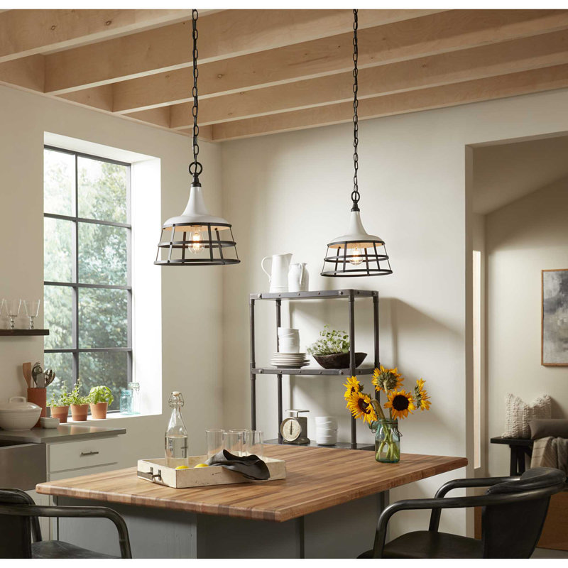 Holley 1 - Light Single Pendant, White/Black