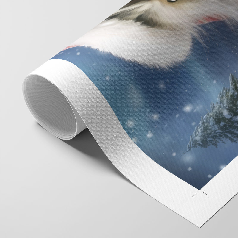 Santa Paws I - Impression sur toile seulement - NON-CADRE, H 18 po x l 12 po
