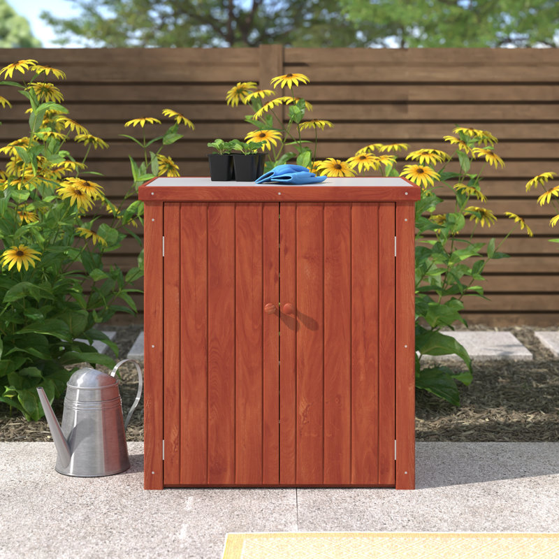 Wayfair Basics™ 84cm W 250L Water Resistant Solid Wood Deck Box in Tulip Red