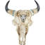 Tête de crâne de bison de Buffle Sheleta Foundry Select de 16,5 po de hauteur avec une mosaïque turquoise et rouge Aztec Sun Teardrop Gems Design Wall Mount