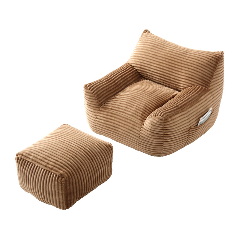 Fauteuil à billes pour adultes, canapé paresseux surdimensionné pour salon et chambre à coucher, Brown Fabric, Brown