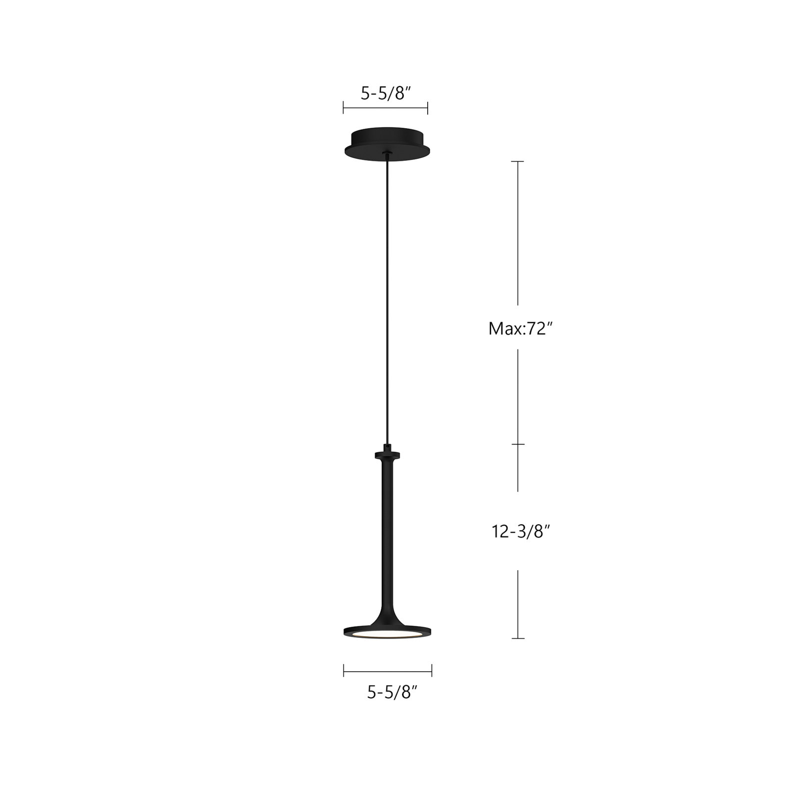 Daveney Single Light Dimmable LED Pendant, 12.38" H x 5.63" W x 5.63" D, White