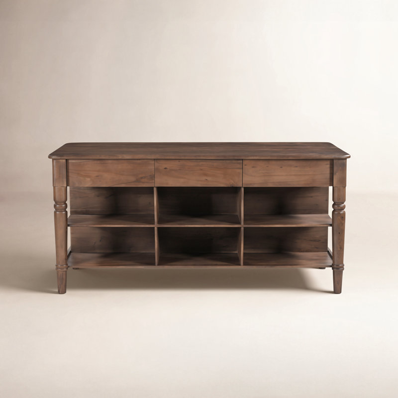 Russet Kitchen Island Brown