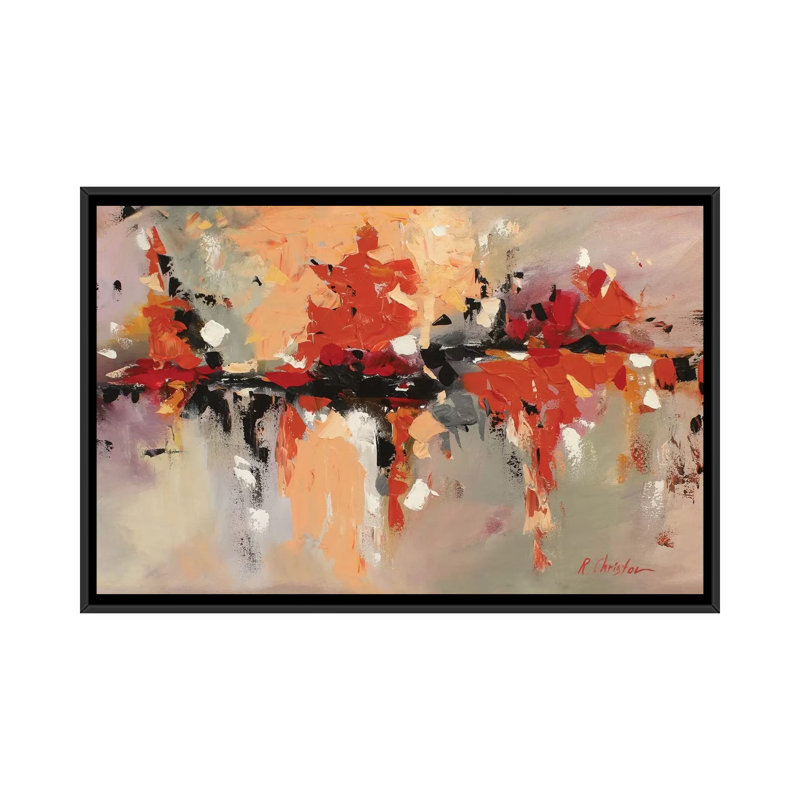 « joy », reproduction sur toile, H 18 po x l 26 po x P 1,5 po, Toile avec cadre noir, Pas de tapis